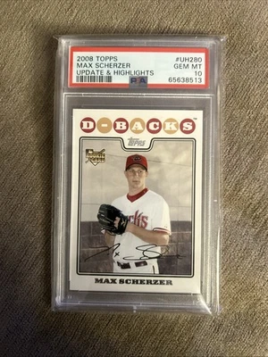 2008 Topps Update & Highlights Max Scherzer Rookie #UH280 PSA 10 - Image 1 of 2