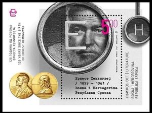 BOSNIA (Serbia) 2024 Writers. Ernest Hemingway/ 125th Birth Anniv. - S/S MNH - Picture 1 of 1
