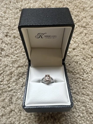 14K White And Rose Gold Morganite Engagement Ring - Image 1 of 4