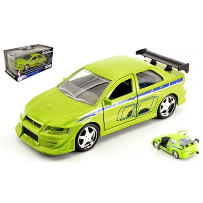BRIAN'S MITSUBISHI LANCER EVOLUTION VII FAST & FURIOUS GREEN 1:32 Jada Toys Movi - Immagine 1 di 4