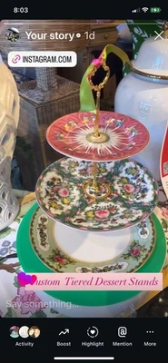 Soporte de plato familiar William Sonoma Rose de tres niveles hecho a medida Foto 1 de 4