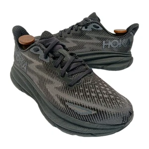 Hoka Clifton 9 Mens Sz 8.5 B Tri Black Running Shoes Run Walk Tennis Pickleball - Picture 1 of 11