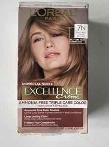 L'Oreal Universal Nudes Excellence Creme 7N Natural Dark Blonde Permanent Color - Picture 1 of 9
