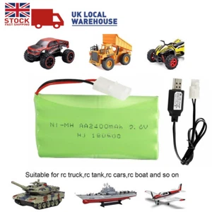 9.6V 2400mAh NI-MH Battery Pack RC Replacement Battery for Toys Remote Control - Picture 1 of 9