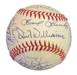 (25) MLB LEGENDS & HOFers SIGNED OAL BASEBALL w/ BANKS, JENKINS, FINGERS, KELL + - Picture 1 of 6