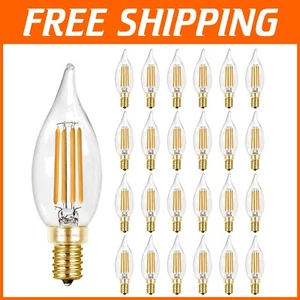 Dimmable E12 LED Candelabra Bulbs, 40W Equivalent - 2700K Warm White, 24 Pack - Picture 1 of 9