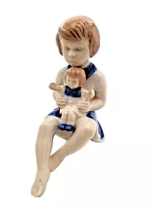 Orginal Gräfenthal Porzellan Figur Mutter mit Kind handbemalt Vintage 11cm rar - Picture 1 of 8