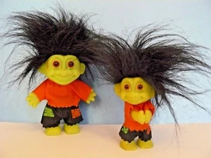 Vintage FRANKENSTEIN & LIL' FRANK ~ Set 5" & 3" TROLLE (1990er) HALLOWEEN - RUSS - Bild 1 von 5