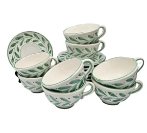 Fortebraccio Ceramic WILLOW Set/8 Cup & Saucer Sets EXCELLENT+ Italian - Picture 1 of 8