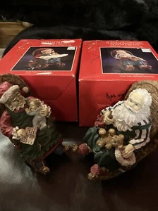 Musical Christmas 6" resin Santa & Mrs Claus Figurine Rocking Chair Original Box - Picture 1 of 9