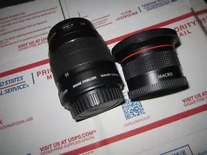 Canon EF-S Objektiv 18–55 mm f/3,5–5,6 IS II mit Höhe 0,35x HD Fisheye Makroobjektiv - Bild 1 von 8