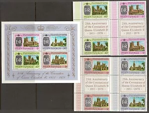 Tuvalu 81 - 84 + 84A - Queen Elizabeth II. Gutter Pairs. MNH. OG. #02 TUVU81s - Picture 1 of 1