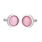 Pale Pink Pure Colour Cufflinks by Sonia Spencer SONIA_2330