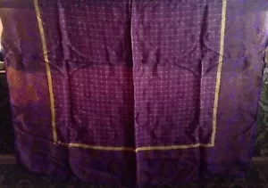 VTG ANNE KLEIN SILK SCARF. PURPLE/GOLD/RED. 31" x 31". TERRIFIC COND. SIGNED. - Picture 1 of 5