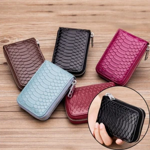 Short Women‘s Leather Zipper Wallet Credit Card Holder Coin Purse Clutch Handbag - Picture 1 of 20