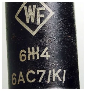 6SCH4 / 6AC7 Pentode. Eine Radioröhre von WF Berlin. ID21078 - Picture 1 of 3