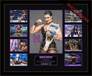 RHEA RIPLEY WWE WRESTLING CHAMPION- LIMITED EDITION SIGNED & FRAMED MEMORABILIA - Picture 1 of 6
