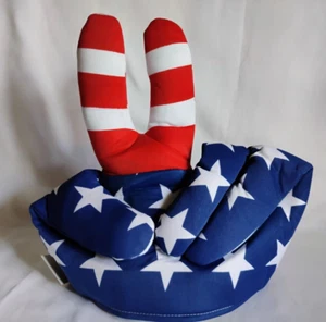 American Patriotic USA Red White Blue or Peace Sign Hat. One Size. - Picture 1 of 3