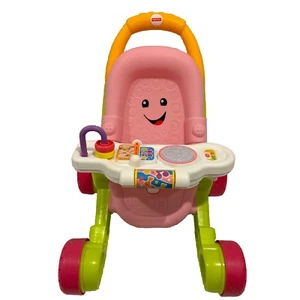 Cochecito Fisher-Price Laugh & Learn Stroll & Learn Walker rosa juguete sonidos música - Imagen 1 de 6