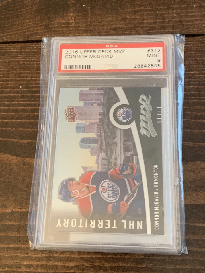 2016-17 UPPER DECK MVP NHL TERRITORY EDMONTON #312 CONNOR MCDAVID OILERS PSA 9 - Image 1 of 2