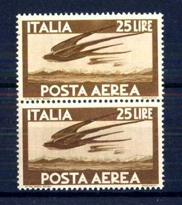ITALIA REP. - PA - 1947 - Serie "Democratica" - Filigr. Ruota - 25 L. - Volo X66 - Picture 1 of 1