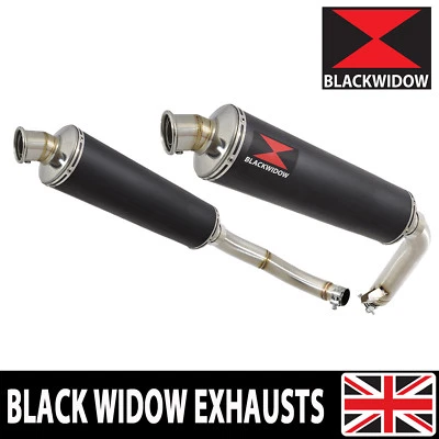 CBF 1000 2006-2011 Twin Exhaust Silencers 400mm Round Black Stainless BN40R - Image 1 of 4
