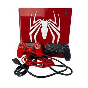 Sony PlayStation 4 Pro PS4 1TB Spider-Man Limited Edition Console 2x Controllers - Picture 1 of 12