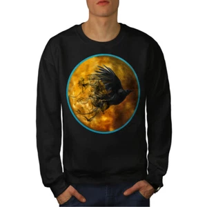 Wellcoda Raven Cosmos Moon Space Bird Herren Sweatshirt - Bild 1 von 5
