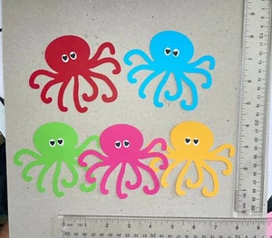5 🙂 PULPO 🙂 adornos troquelados de papel cartucho - Imagen 1 de 26