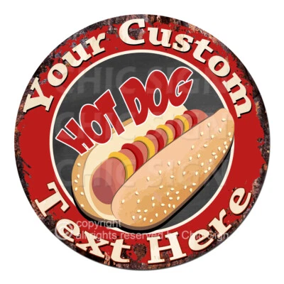 CP-0172 ANY NAME'S Custom Personalized Red Hot Dog Metal Sign Decor Gift idea - Image 1 of 2