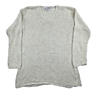 Vintage 90’s DKNY Women's Petite Sweater Vneck Oversized Knit 1990's Classic - Picture 1 of 3