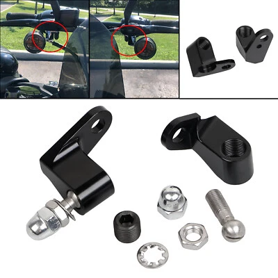 Soporte de señal de giro frontal negro para Harley Fat Boy Lo Night Train FXSTB Softail Foto 1 de 4