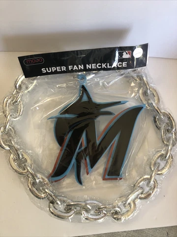 MLB 3D Foam Super Fan Chain Necklace Miami Florida Marlins Cover