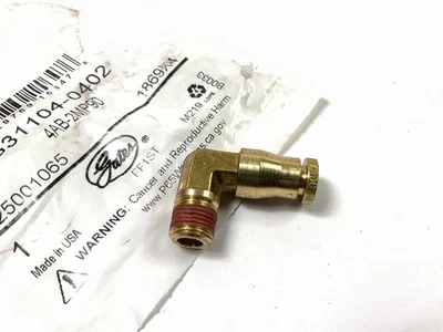 Encaixe de freio a ar Gates 4AB-2MP90 90 GRAUS cotovelo, linha de freio de 1/4" para 1/8" NPTF - Imagem 1 de 3