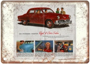 1952 Studebaker Vintage Auto Ad Retro Look Metal Sign AN3847 - Picture 1 of 2