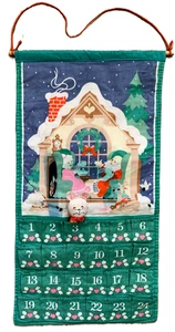 Avon Christmas Advent Calendar with Mouse & Hanging Rod/Cord 1987 Vintage READ - Picture 1 of 16