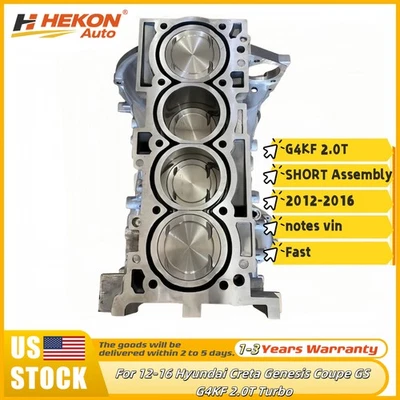 Short block Assembly For 2012-16 Hyundai Creta Genesis Coupe GS G4KF 2.0T Turbo - Image 1 of 4