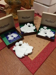 3 HAVILAND LIMOGES 1983 & 1984 Angels Bell Christmas Ornaments Porcelain - Picture 1 of 4