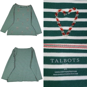 Talbots Shirt Damen Übergröße 2X gestreift grün Weihnachten Zuckerstange Neu - Bild 1 von 10