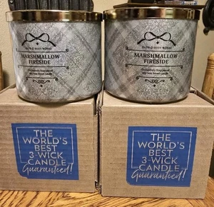 Set of (2) Bath & Body Works MARSHMALLOW FIRESIDE Large 3-Wick Candles NEW 🔥🍫 - Picture 1 of 4