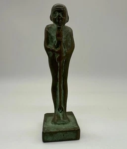 Vintage Antik Messing Bronze Ägyptischer Gott Ptah Figur Statue Briefbeschwerer 3,75" - Bild 1 von 8