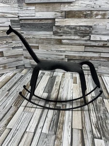 Arte popolare cavallo a dondolo in ferro battuto primitivo casale metallo forgiato decorazione - Foto 1 di 6