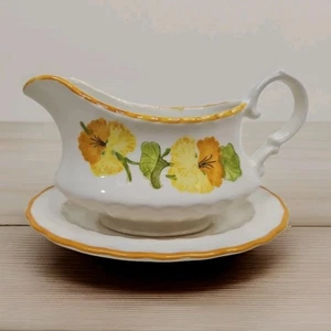 Kapuzinerkresse von Metlox Poppytrail Vernon Ware Soßenschüssel mit Tablett Granny Core - Bild 1 von 12