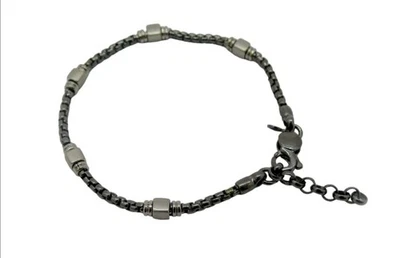 Bracciale Uomo Venerio In Argento 925 Brunito Colore Antracite  - Immagine 1 di 4