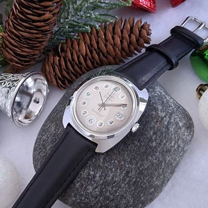 Serviced 1975 Timex Dynabeat Phone Dial Men's Vintage Watch New Strap, Crystal - Picture 1 of 19