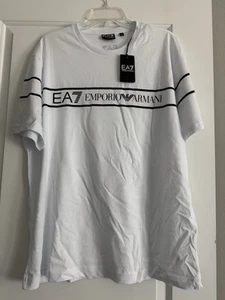 EMPORIO ARMANI EA7 NEW MEN'S T-SHIRT SIZE XXL WHITE - Picture 1 of 8