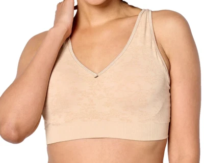 Breezies~Floral Jacquard Wirefree T-Shirt Bra~38B~SUN~A648378~Foam Cups 9724 - Image 1 of 4