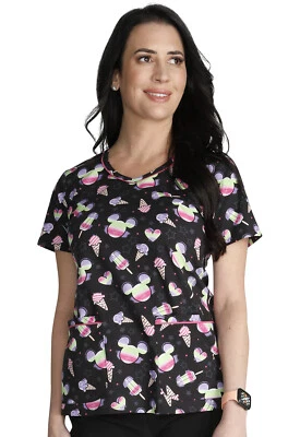 Mickey Mouse Cherokee Scrubs Tooniforms Disney V Neck Top TF633 MKGL - Image 1 of 4