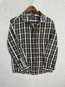 NWT US Polo Assn. Men's Plaid Button Up Long Sleeve Shirt Size XXL Yellow Pony - Picture 1 of 10