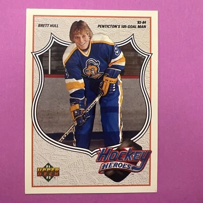 1991-92 Upper Deck Hockey Heroes - BRETT HULL #1 -Penticton’s  105 Goal Man - Image 1 of 2